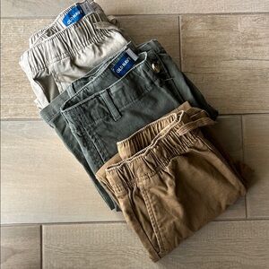 Khaki, Olive Green, and Brown Pants Set of 3